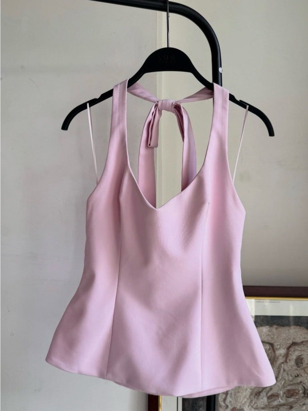Zara Light Pink Halter Tie V-Neck Camisole
